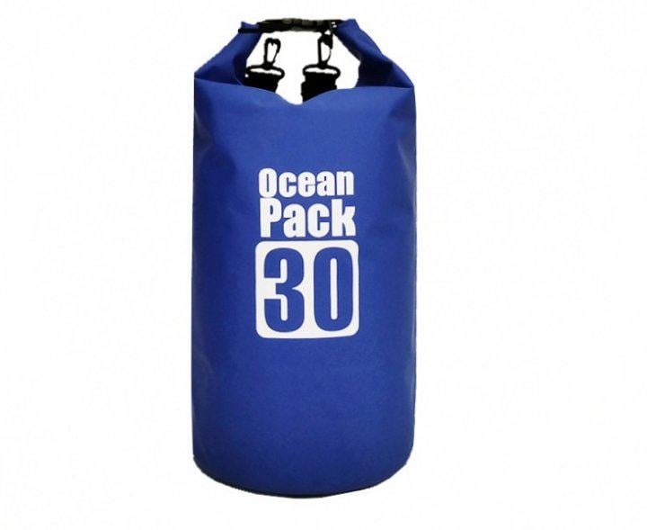 Водонепроникна сумка рюкзак гермомешок з шлейкой на плече Ocean Pack 30 л Blue (578895441)