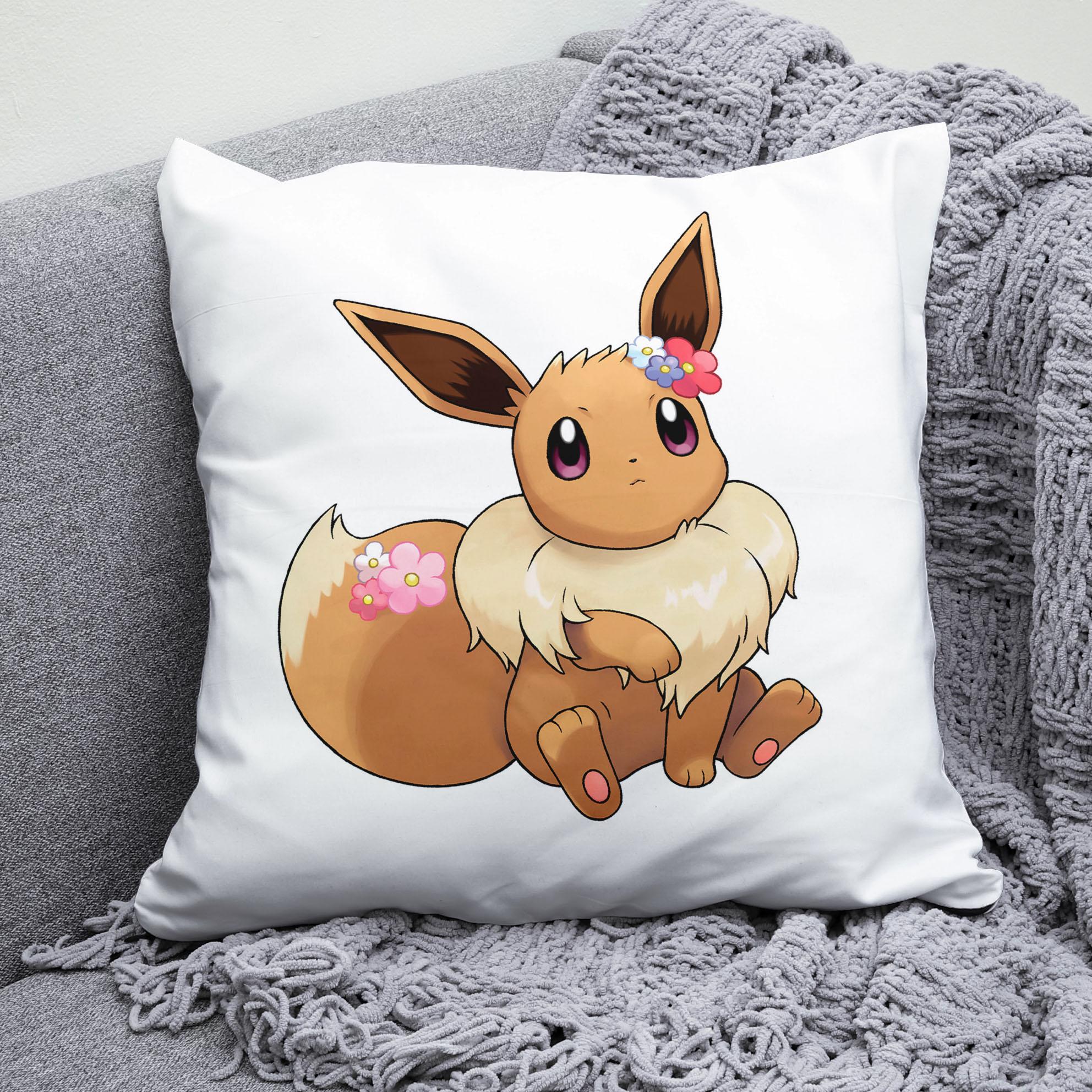 Плюшевая подушка квадрат с принтом игры Покемон eevee