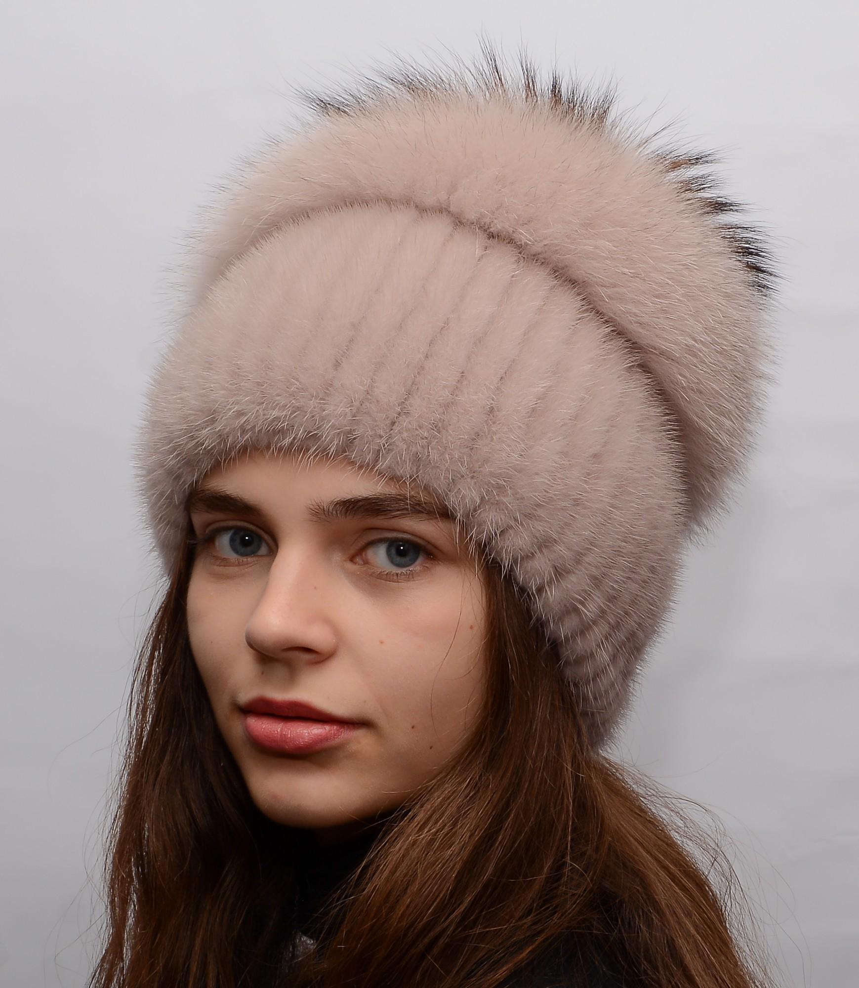 Зимние шапки, женские, вязаные с мехом – новинка сезона