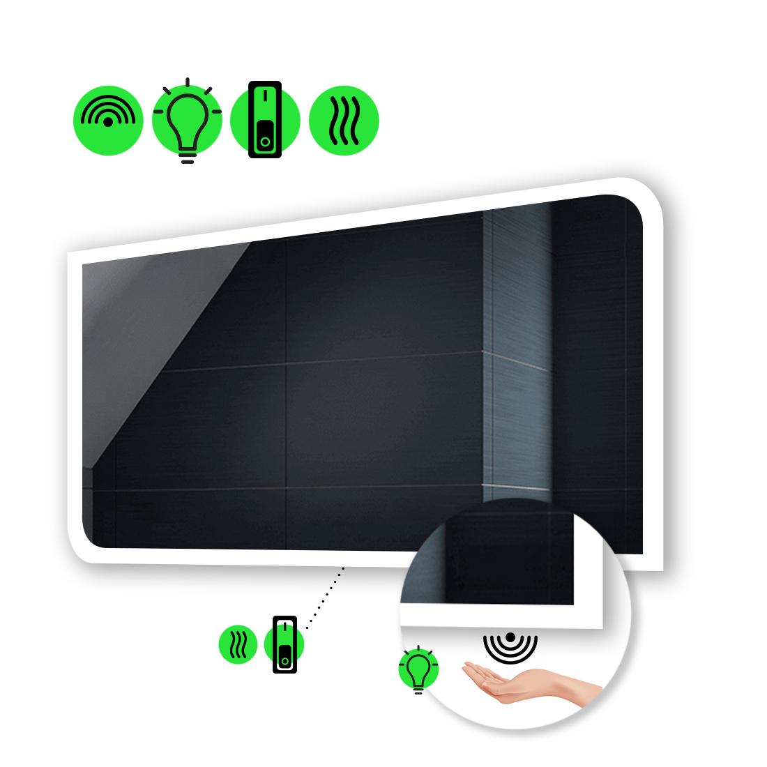 LED-зеркало 80x60 см с ИК включателем и подогревом с механическим управлением Kruka (Krukag26)