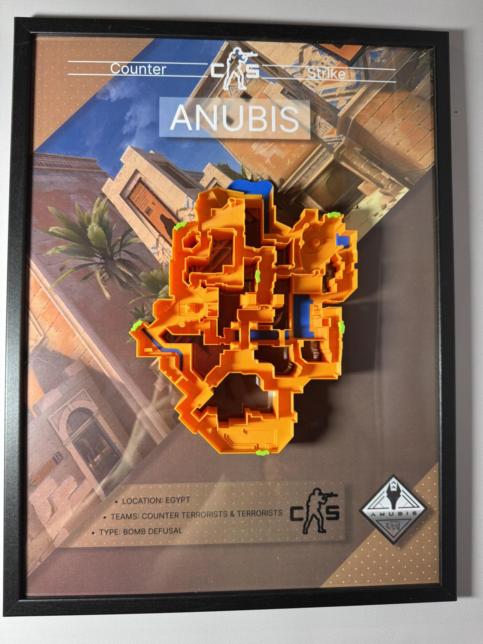 Карта 3D Anubis по игре Counter Strike 30х40 см