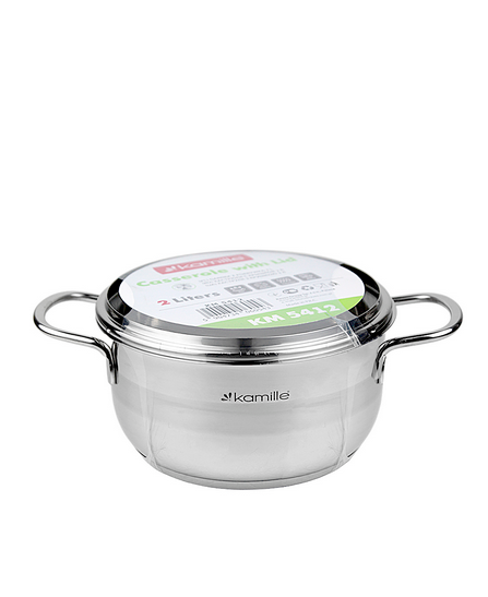 Каструля з кришкою Kamille з нержавіючої сталі 2 л (5412) - фото 5 Каструля з кришкою Kamille з нержавіючої сталі 2 л (5412) - фото 5