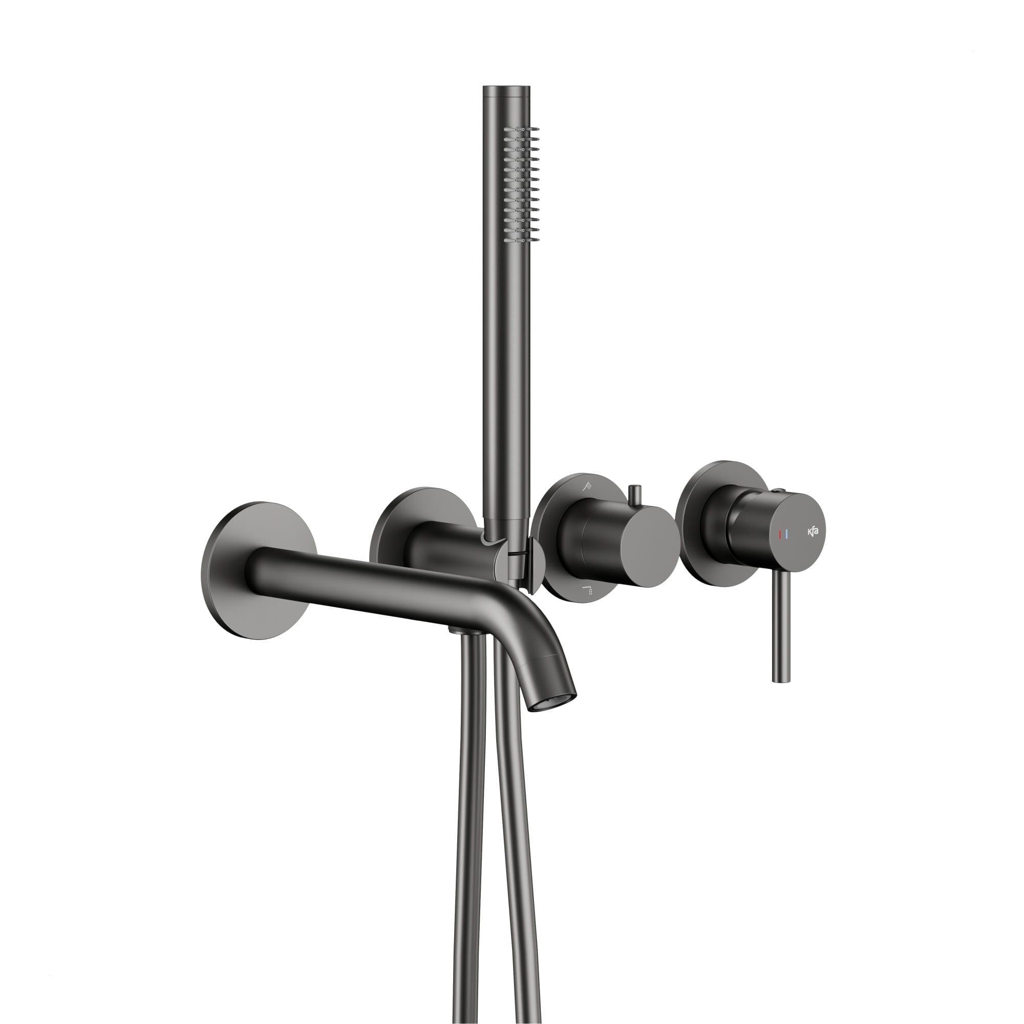 Смеситель для ванны KFA Armatura Moza однорычажный с ручной лейкой Серый (5039-411-61)