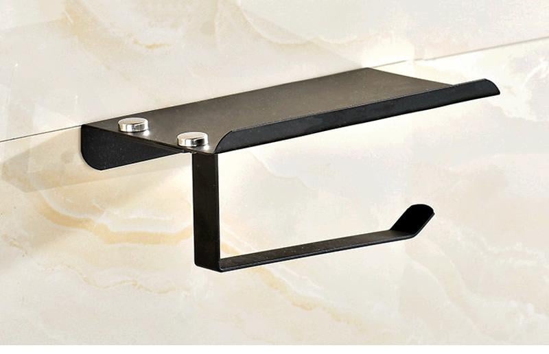 Держатель для туалетной бумаги с полкой Черный (36504) Держатель для туалетной бумаги с полкой Черный (36504)