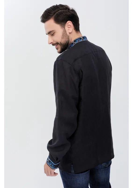 Вышиванка мужская р. 50 Черный (329) - фото 5