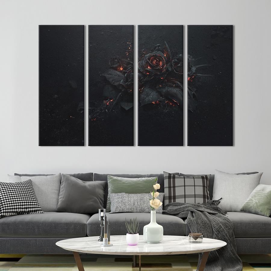 Картина на холсте Загадочная чёрная роза 149x93 см (1011-41) Картина на холсте Загадочная чёрная роза 149x93 см (1011-41)