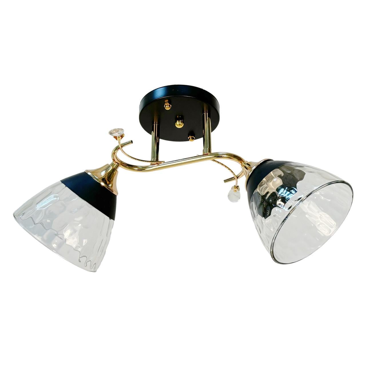 Люстра потолочная на два плафона SC-W3005/2 BK+FG Черный/Золотой