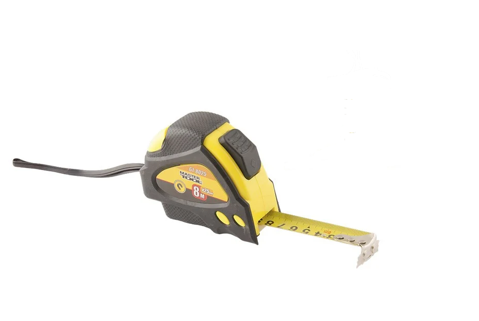 Рулетка з магнітами MasterTool 2 фіксатора 8 м 25 мм (61-8025)