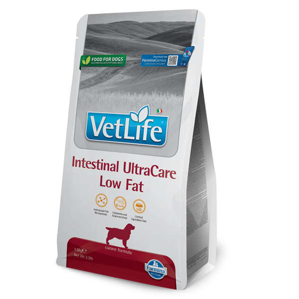 Корм сухой Vet Life Intestinal UltraCare Low Fat диетическое питание с низкой жирностью при заболевании ЖКТ 1,5 кг (2998381558)