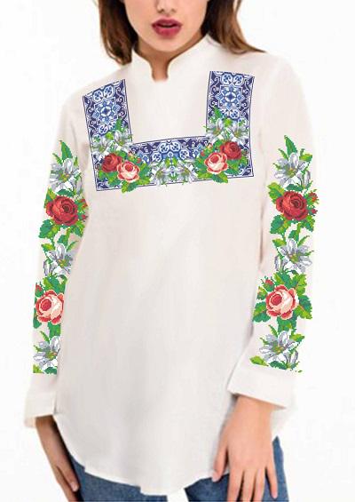 Заготовка для вышивки нитями или бисером рубашка СЖ-86 домотканое полотно