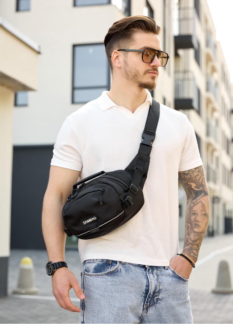 Сумка-бананка через плечо Sambag Flex Pro 30×17×15 см Черный (85451065m)
