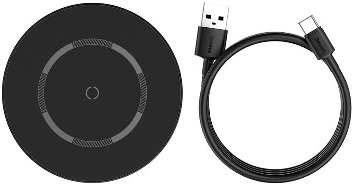 Зарядний пристрій бездротовий BASEUS Simple Magnetic Wireless Charger Швидка зарядка 15W Black (WXJK-E01)