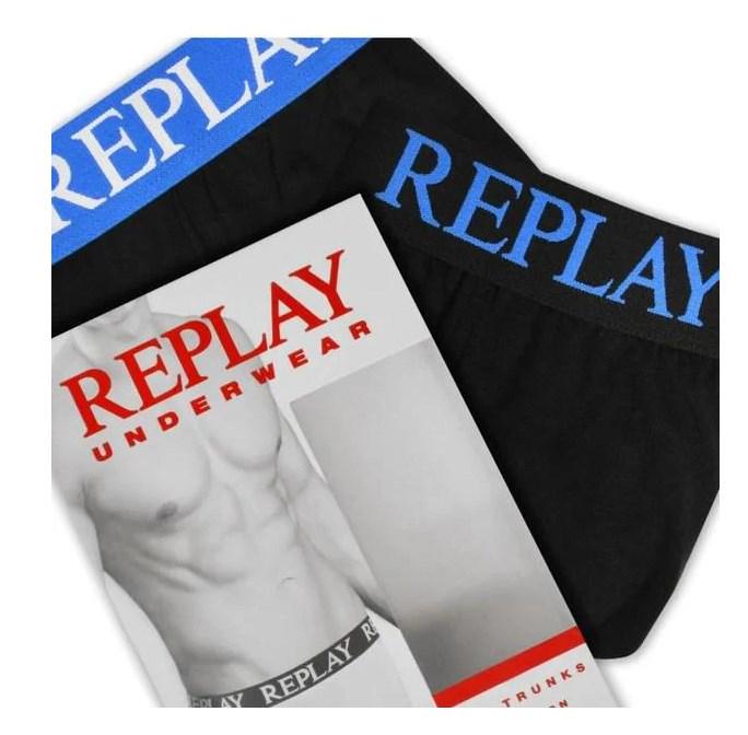 Труси-боксери чоловічі анатомічні Replay 2 шт. M Чорний/Синій (5876375) - фото 6 Труси-боксери чоловічі анатомічні Replay 2 шт. M Чорний/Синій (5876375) - фото 6