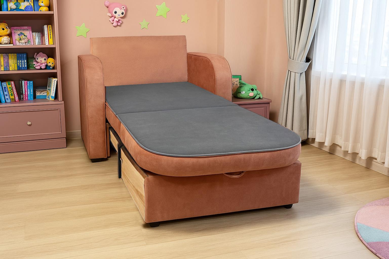 Крісло-диван м'яке розкладне Tobi Sho Дрім велюр Mars 1140х850х730 мм 05/Теракотовий - фото 3 Крісло-диван м'яке розкладне Tobi Sho Дрім велюр Mars 1140х850х730 мм 05/Теракотовий - фото 3