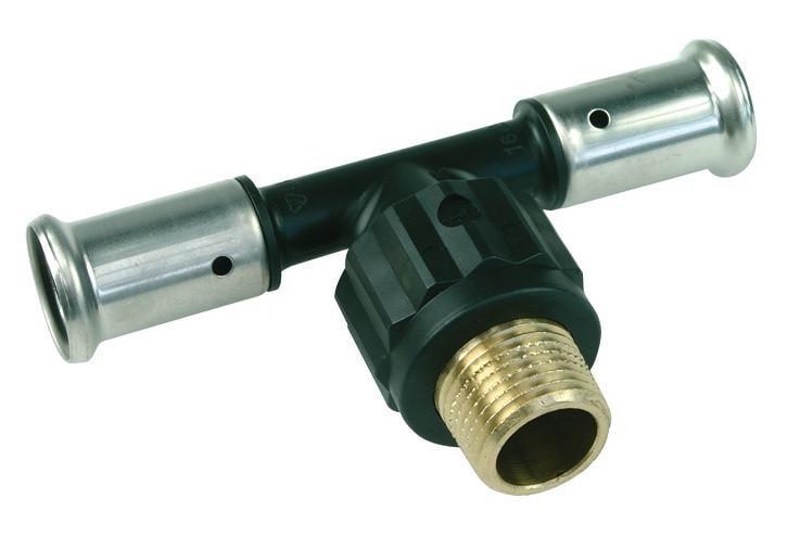 Пресс-тройник с наружной резьбой HENCO пластмасса 26х3/4"х26 (14PK-260526)