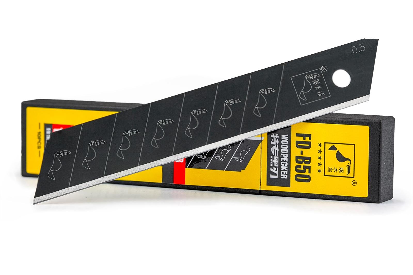 Леза для ножа Woodpecker Premium 18 мм 10 шт. Чорний (FD-B50)
