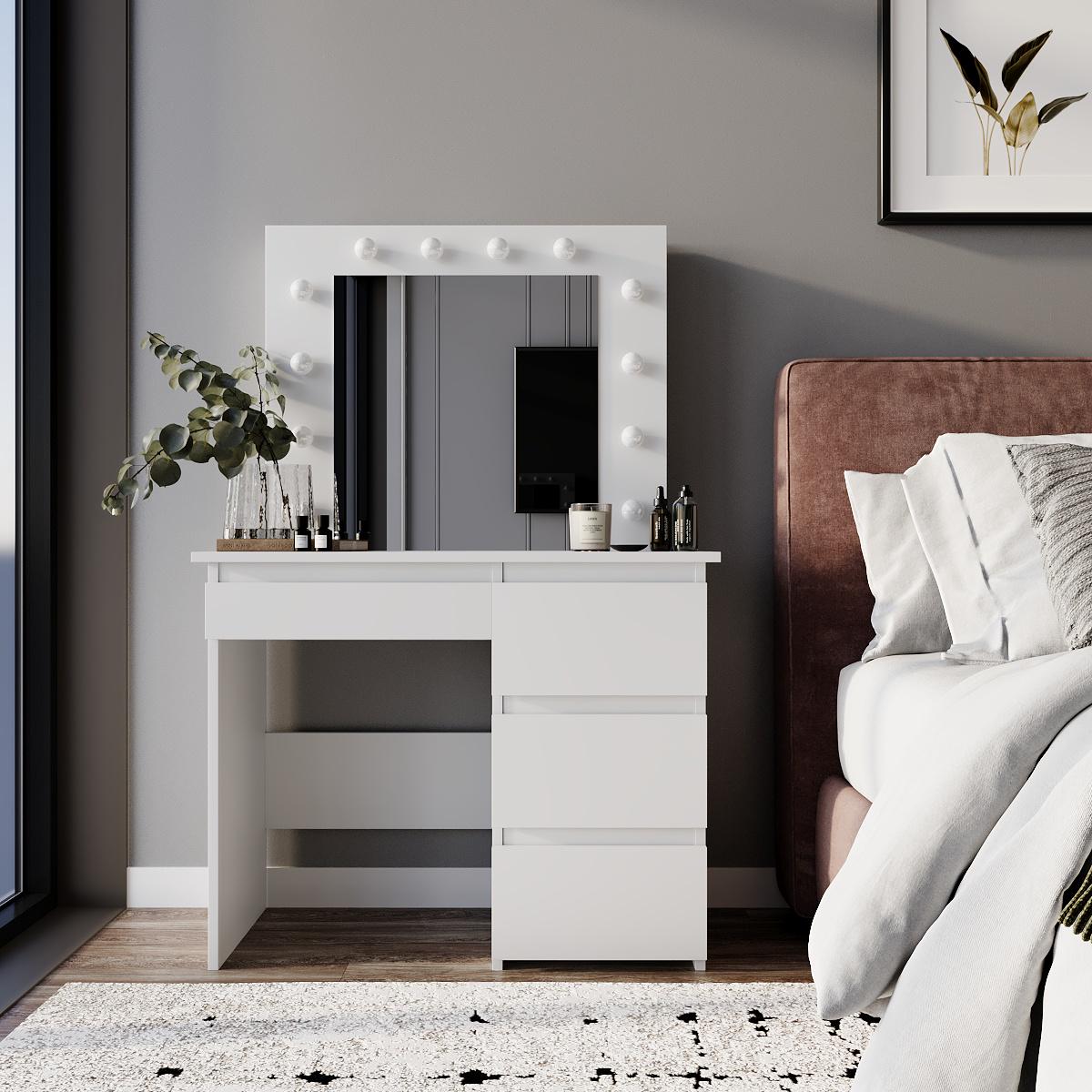 Туалетний столик Beauty 940х430х1400 мм Білий діамант (GATB31010100000) - фото 3 Туалетний столик Beauty 940х430х1400 мм Білий діамант (GATB31010100000) - фото 3