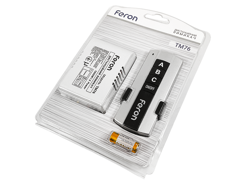 Выключатель дистанционный Feron ТМ76 с пультом управления 3 канала	 (7375)