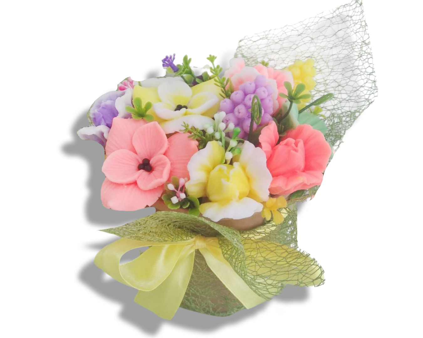 Мыло сувенирное ароматизированное Букет Весенний в супнике