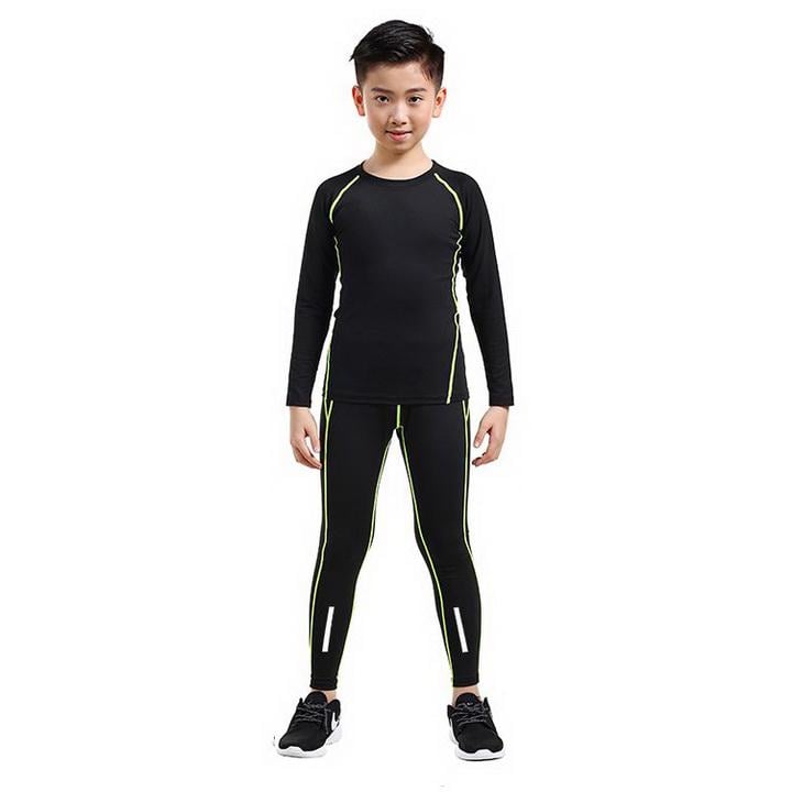 Комплект дитячої термобілизни Thermal Underwear Reflective Ventilation 145-155 см Black/Green (2876)