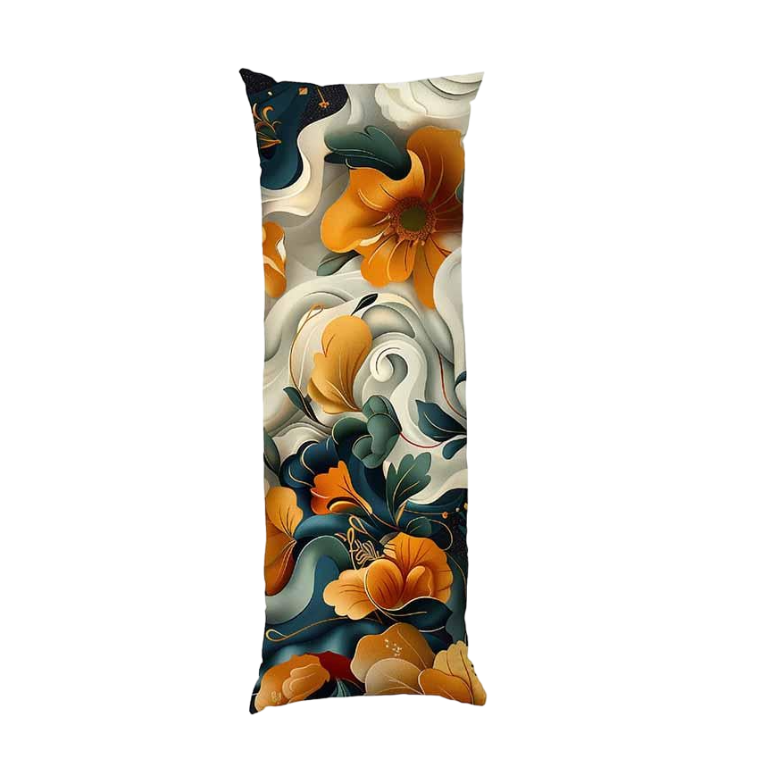 Подушка дакимакура Golden flowers Pattern габардин 150х50 см (113818-3)