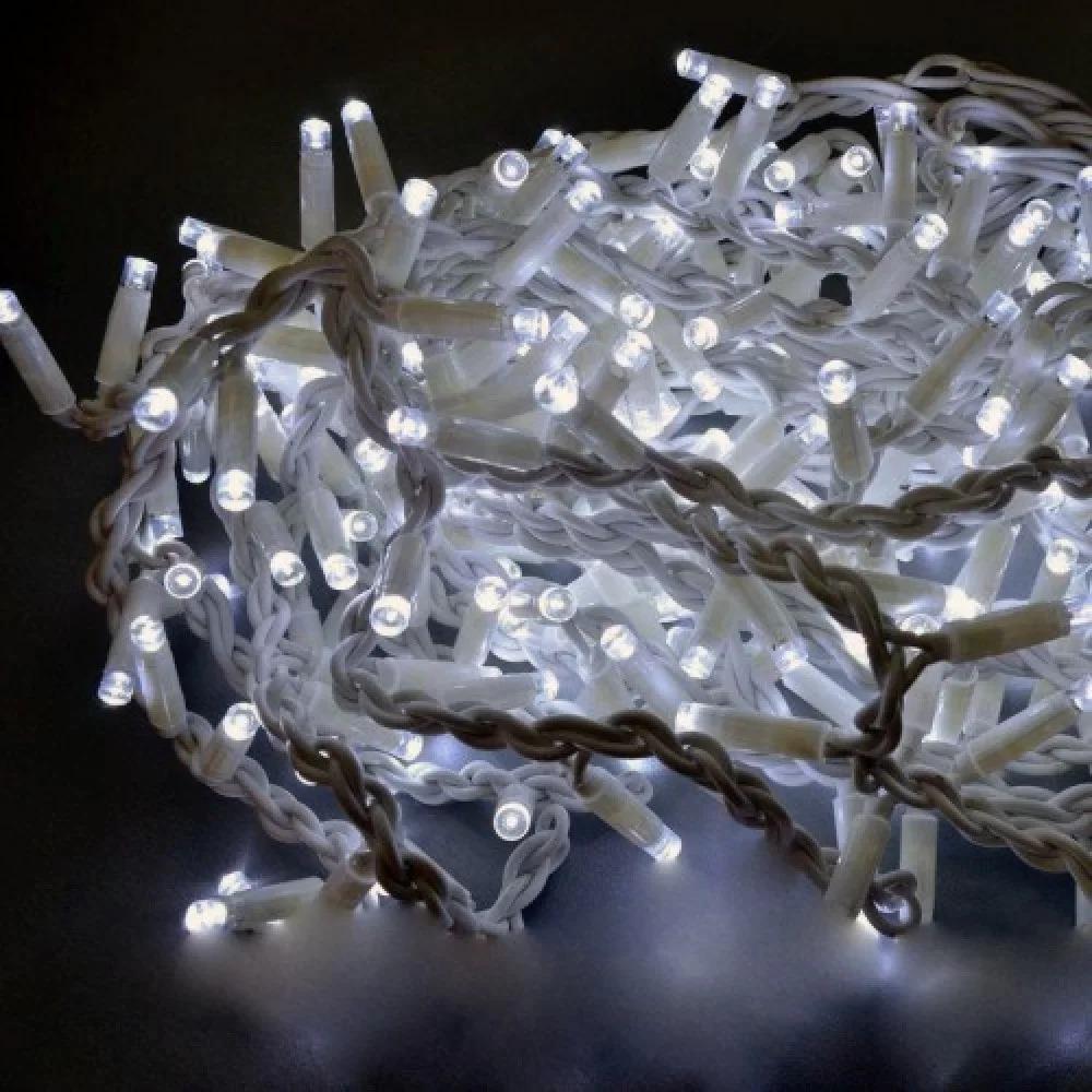 Гирлянда уличная штора LED 320 Холодный Белый белый провод 1-105