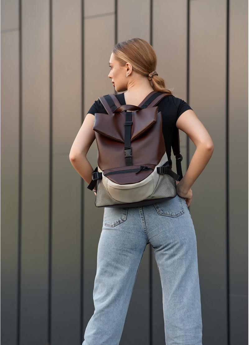 Рюкзак женский Sambag Rene Double 37х31х14 см Шоколадный (27151120r) - фото 10