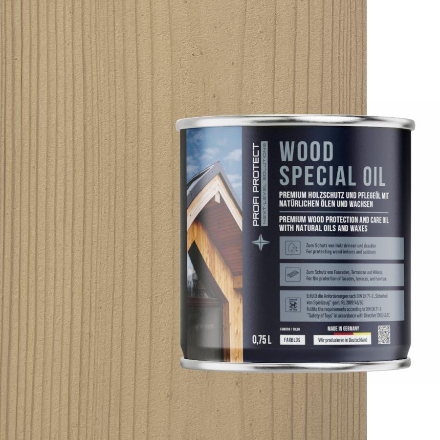 Лазурь на основе пчелиного воска и льняного масла ProfiProtect Wood Special Oil 0,75 л Light/Ivory (20756576) - фото 1