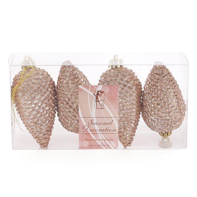 Набор елочных украшений Flora Шишки 4 шт. H-8 см (13044)