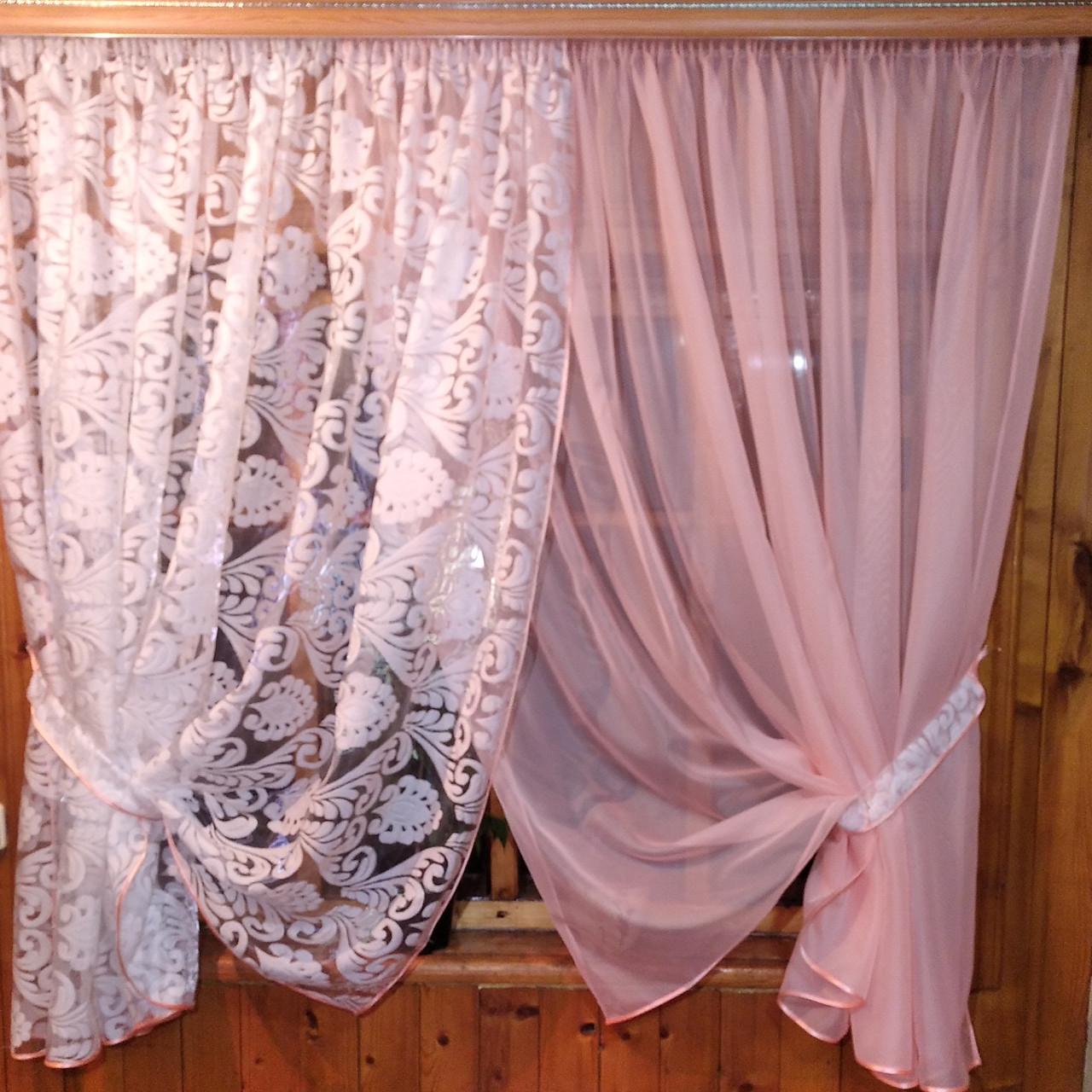 Шторы Вероника эльзас Персиковый (1309337194)