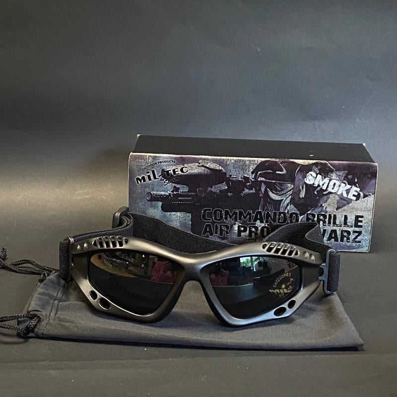 Очки защитные десантные затемненные Mil-Tec Commando Brille Air Pro Schwarz Smoke (15615302) - фото 8