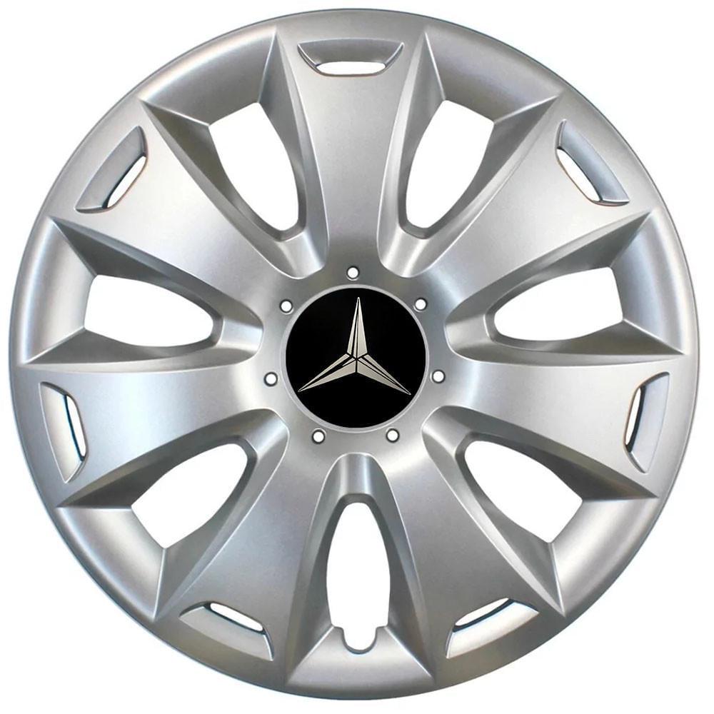 Колпаки SJS 335 з логотипом Mercedes-Benz R15 4 шт. Серебристый (2654558776)