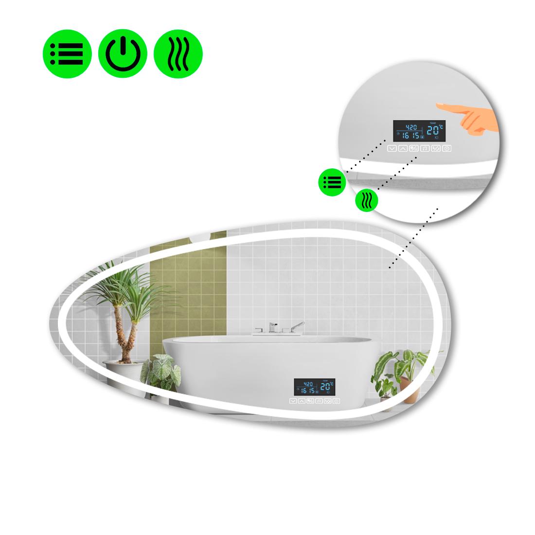 Зеркало с LED подсветкой Occhio 1 с Smart-блоком и подогревом 70x140 см (Occhio1-83)