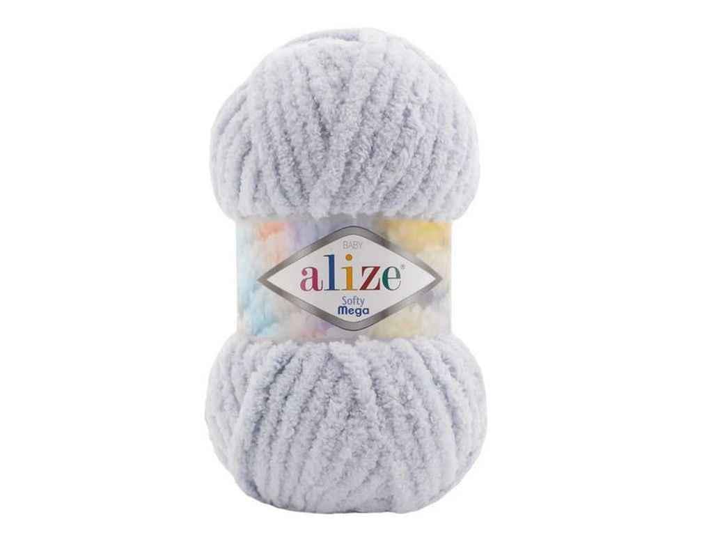 Пряжа Alize Softy Mega 100% мікрополіестер 100 г 70 м 5 шт. колір 416 Сірий (969527)
