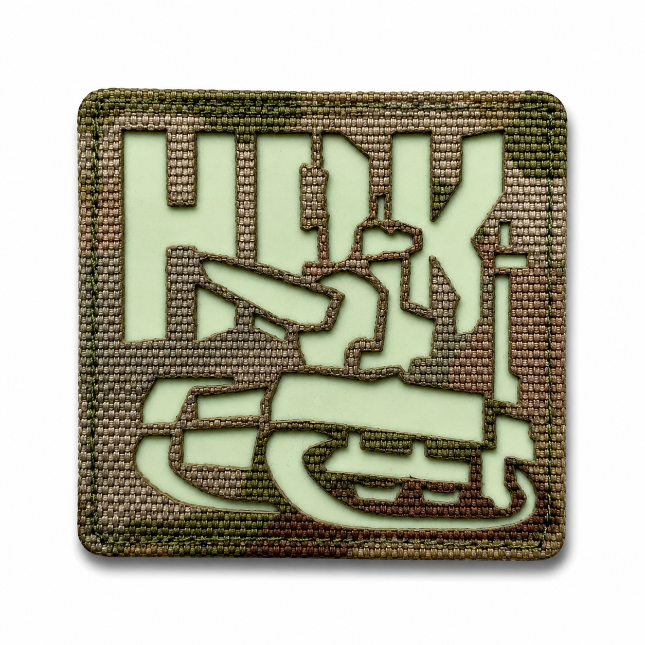 Шеврон на липучке Laser Cut Боевой НРК 5,5х5,5 см Мультикам/Люминистентный