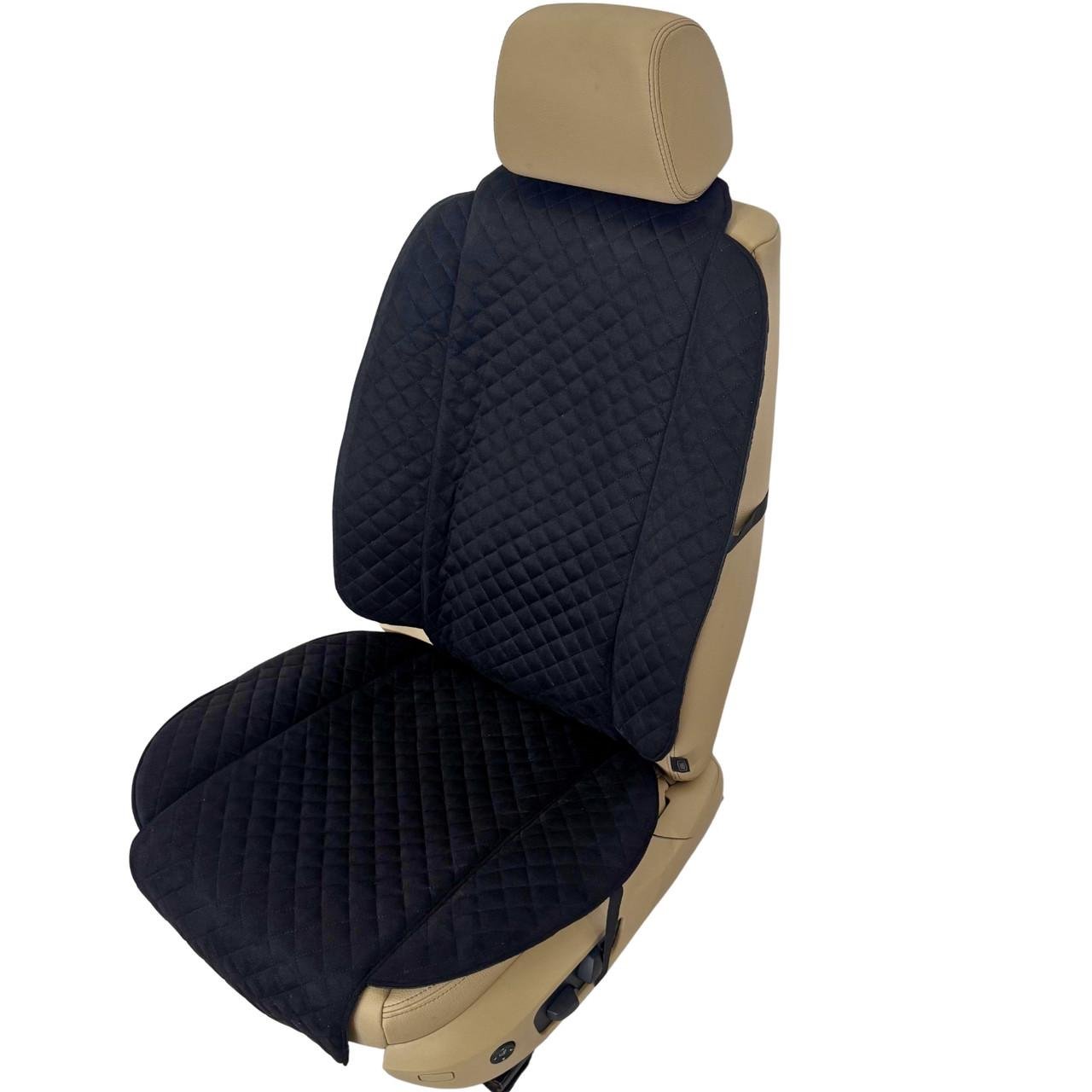 Чехол-накидка на переднее сиденье авто из алькантары Runa широкая Черный (327-1-N) Чехол-накидка на переднее сиденье авто из алькантары Runa широкая Черный (327-1-N)