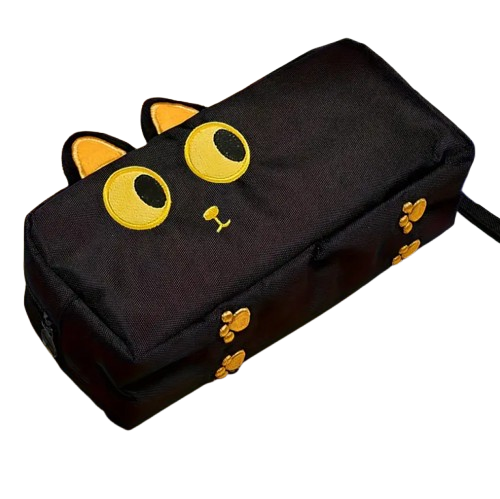 Пенал шкільний Косметичка у вигляді Котика Чорний (ЧПТ2)