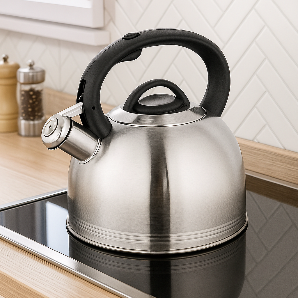 Чайник для плиты ClassicLine с свистком капсульное дно нержавеющая сталь 2,5 л (03-MH-5175) - фото 2 Чайник для плиты ClassicLine с свистком капсульное дно нержавеющая сталь 2,5 л (03-MH-5175) - фото 2