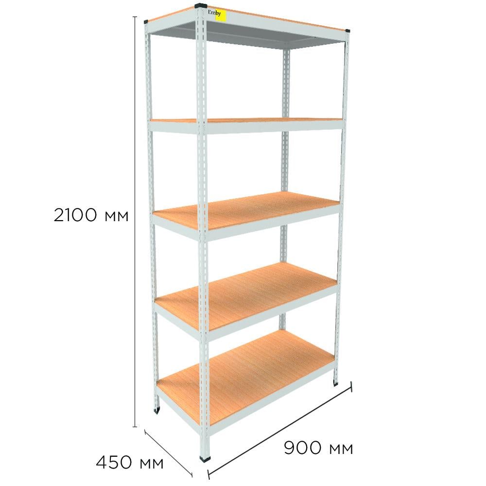 Стеллаж металлический MRL-2100 900x450 Белый (1734926287) - фото 2