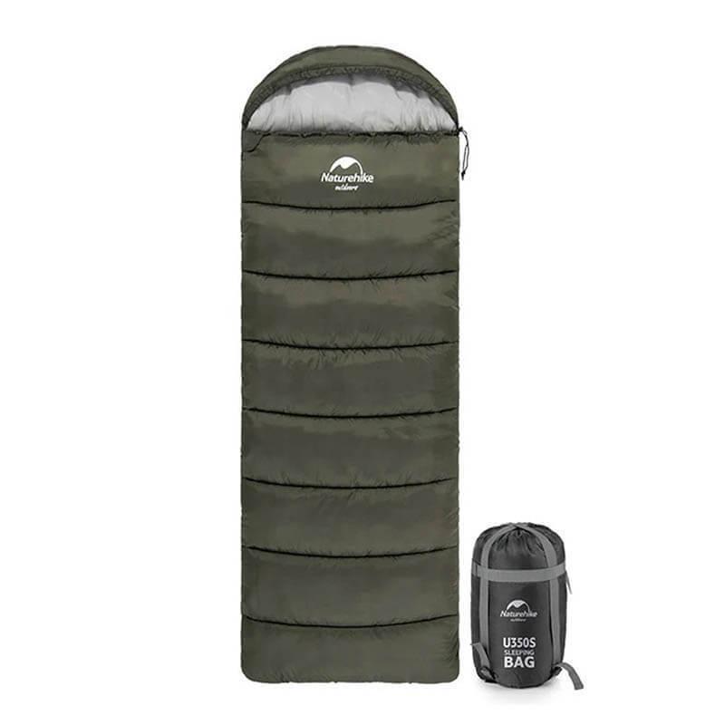 Спальний мішок Naturehike U150 NH20MSD07 11°C правий 220 см Зелений (6927595764398-R)