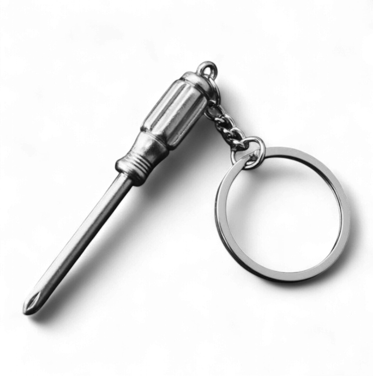Брелок для ключей инструмент Отвертка металлический Серебристый (99_18_0_1С)