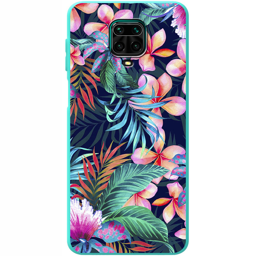Чехол Boxface Xiaomi Redmi Note 9S flowers in the tropics Мятный силикон (39475-up1971-39917)