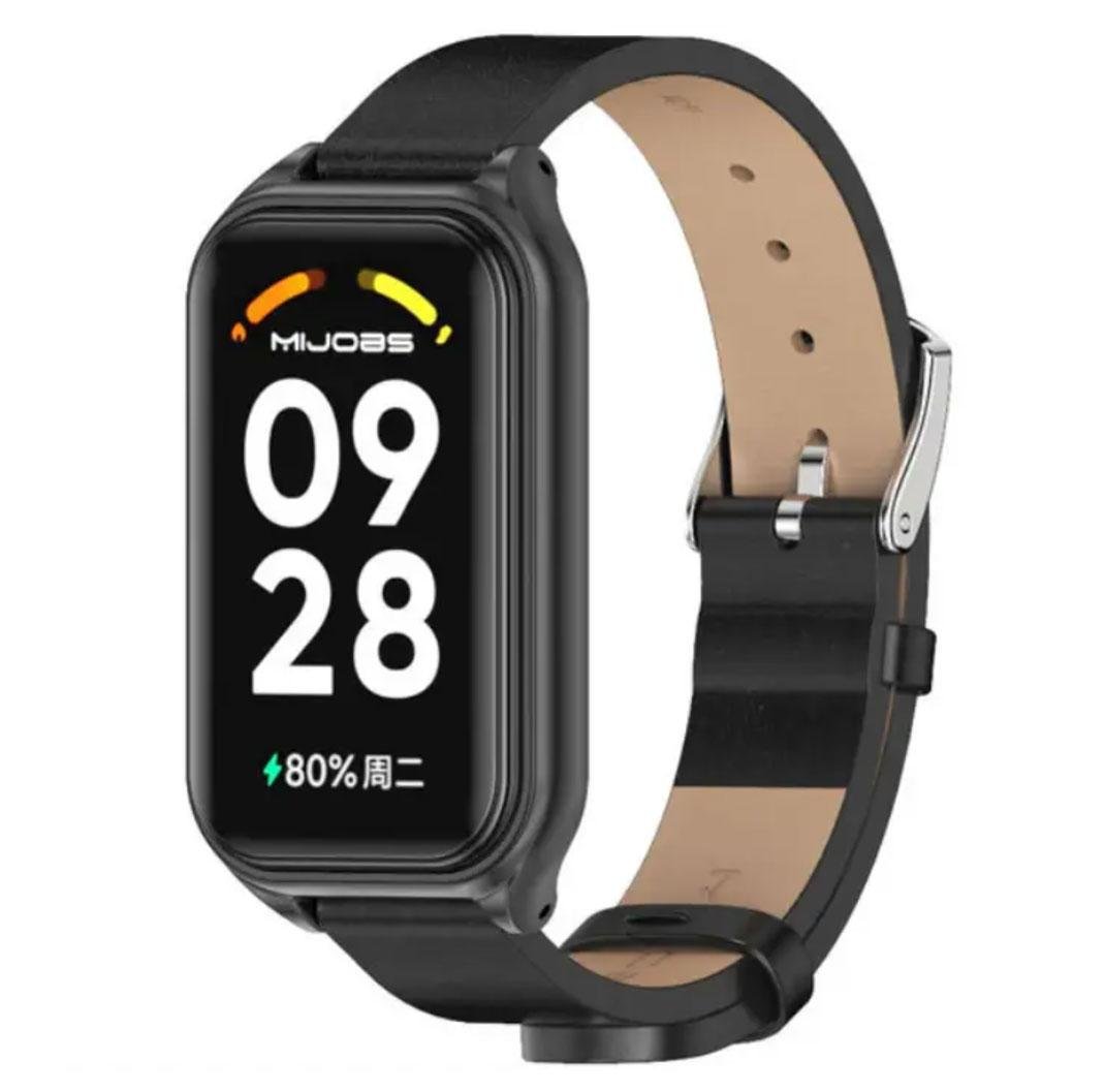 Ремешок кожаный Mijobs для фитнес браслета Xiaomi Smart Band 9 Active Black (2583361304) - фото 3 Ремешок кожаный Mijobs для фитнес браслета Xiaomi Smart Band 9 Active Black (2583361304) - фото 3