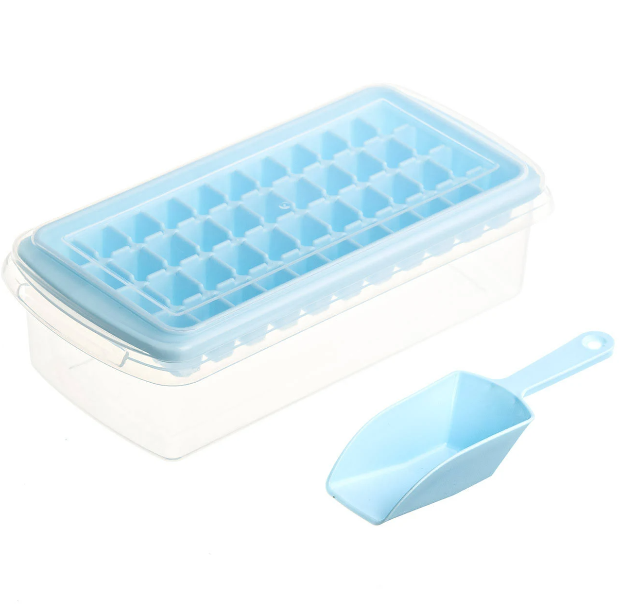 Форма для льда с контейнером и лопаткой Hoz Голубой (MMS-R82591)