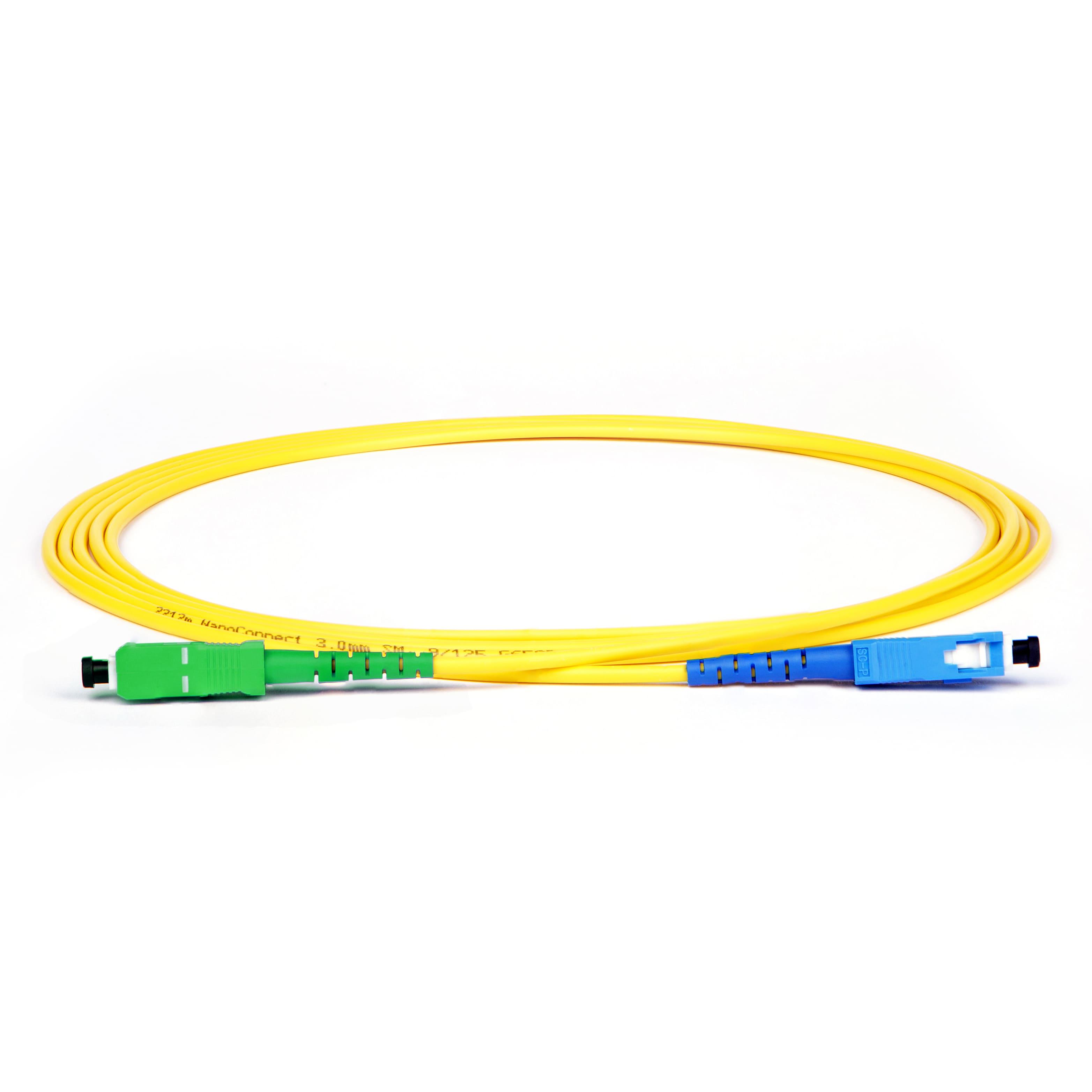 Патч-корд оптический Simplex SC/UPC-SC/APC LSZH Singlemode G.652.D (SM) 3 мм 3 м Желтый (10134)