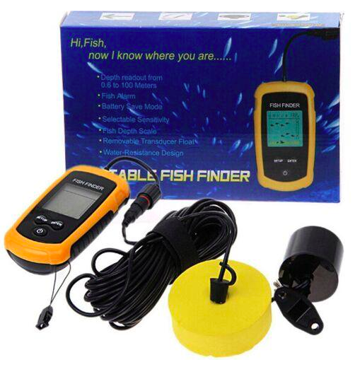 Эхолот портативный Fish Finder до 100 м Черно-желтый - фото 2