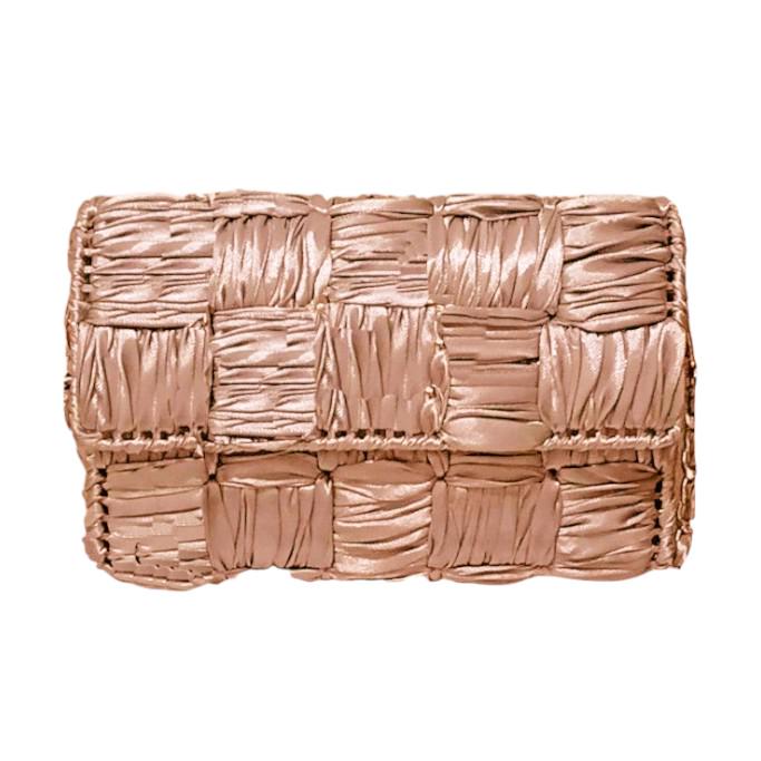 Набор для создания сумки из пластиковой канвы Декоративная брошь Павлин с нитками металлик Золотисто-розовый (8219-42) - фото 3