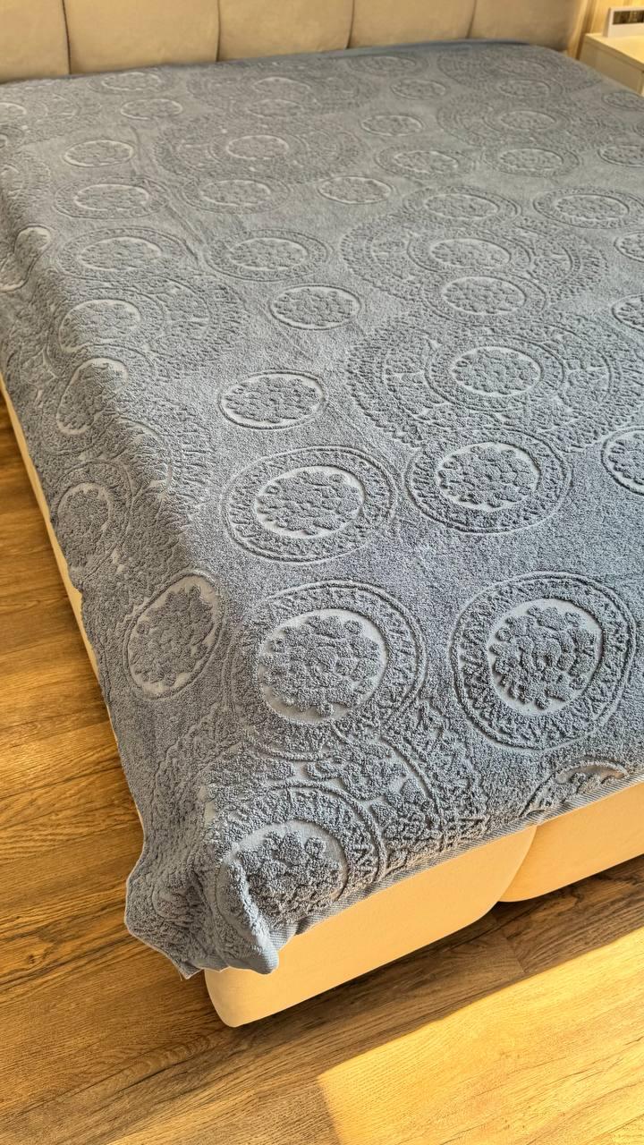 Простирадло махрове євро 200х220 см Графітовий (Д-mur-mahr-pro-002)