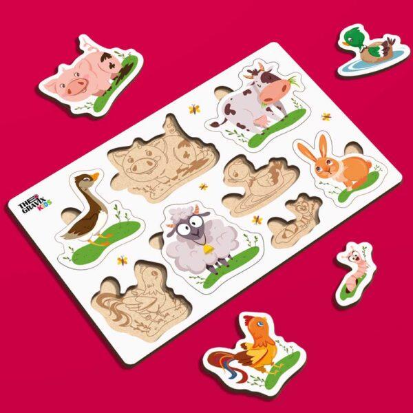 Пазл-вкладыш деревянный Животные 17,5x27,5 см Пазл-вкладыш деревянный Животные 17,5x27,5 см