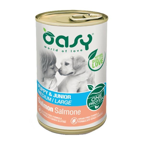 Корм влажный для собак OASY OAP Puppy & Junior Medium/Large лосось 400 г (000025554)